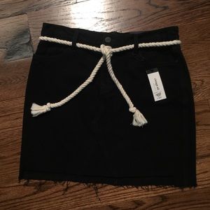 NWT Sanctuary black denim skirt step frayed hem 27